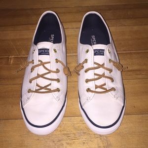 SPERRY Top-Sider White & Navy Blue Casual Sneakers